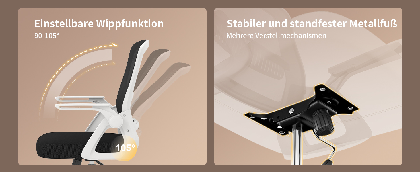 Офісний стіл Naspiro Ergonomischer Bürostuhl: регульований, з сітчастою спинкою та підлокітниками, з підтримкою попереку, для дому та офісу (чорний/білий)