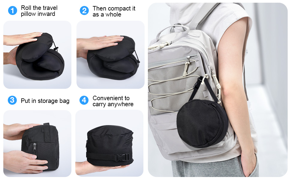 Подушка для шиї JINXIA: М'яка версія з memory foam для подорожей (літак, авто, поїзд, офіс)