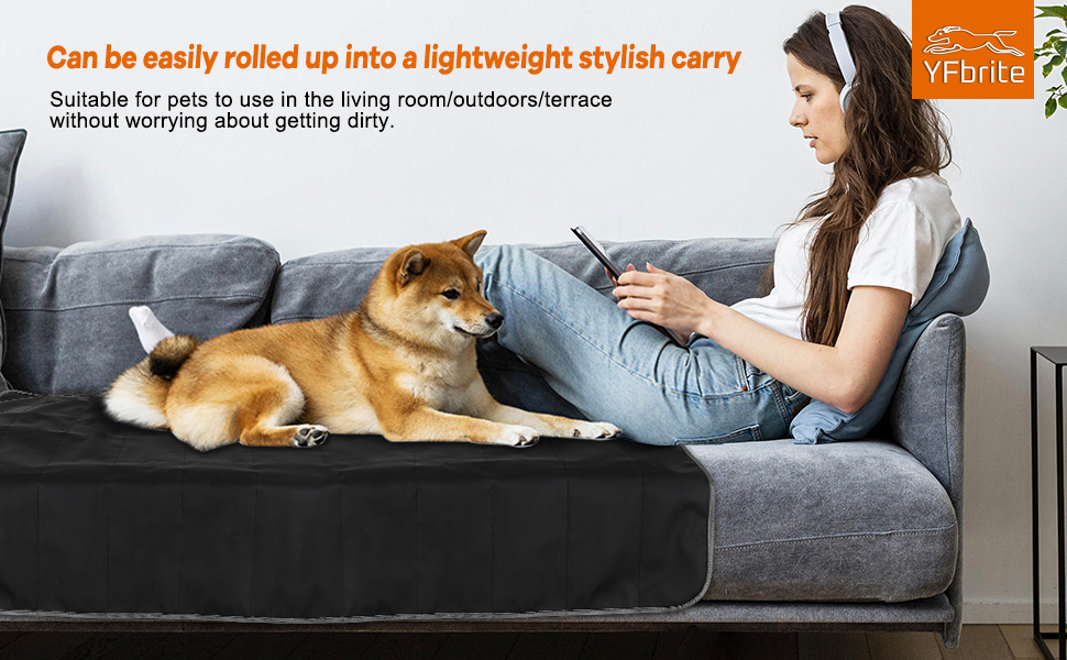 Килимок для собак та котів на вулицю та в будинок YFbrite, водонепроникний, з штучної шкіри, для кемпінгу (S)