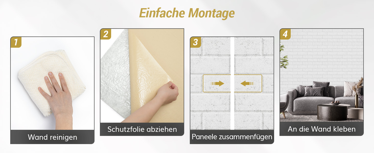 Акустичні панелі TONOR під цеглу самоклеючі, 18 шт (30x30x0.9 см), шумоізоляційні панелі для стін, звукопоглинаючі плити для вітальні та студії, сірі