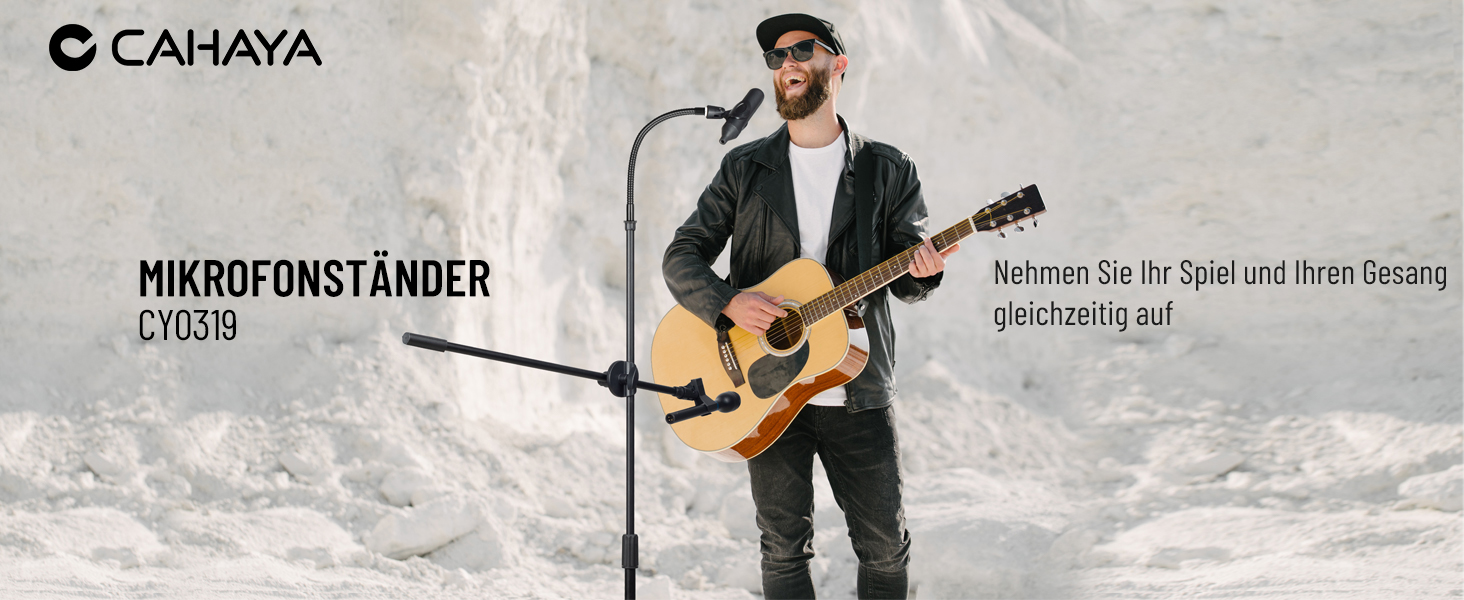 Підставка для мікрофона 2-в-1 з трьома кліпсами для кабелів, для вокалу, сцени, конференцій та презентацій, розширювана, CY0311 (з лебединою шиєю)