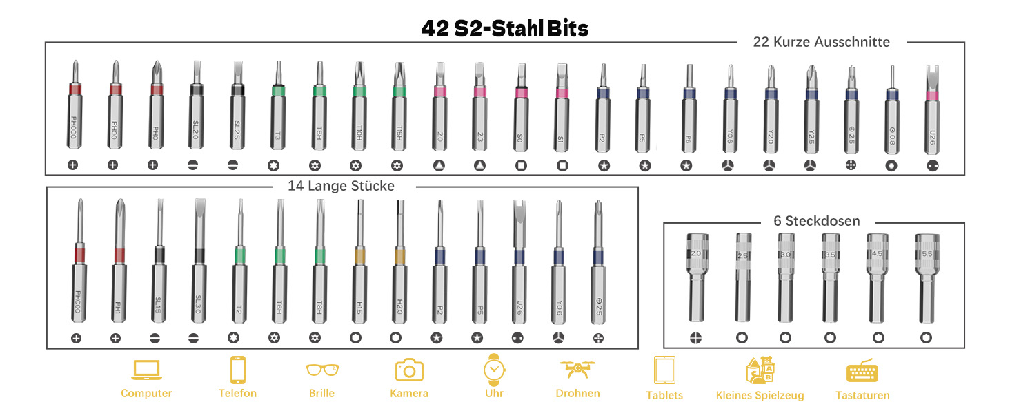 Електрична викрутка Mini 78 в 1 - Набір прецизійних викруток з магнітними Torx, LED дисплеєм та 5 рівнями моменту. Підходить для ноутбуків, окулярів, годинників, ПК