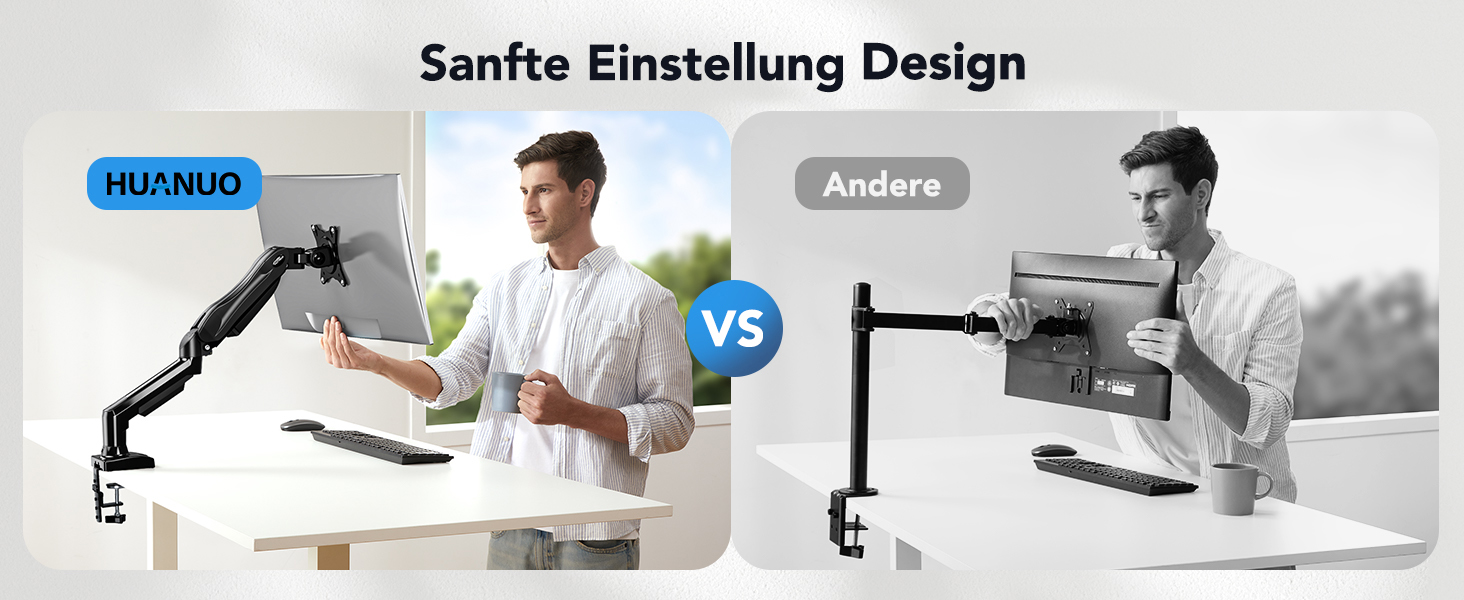 Кріплення для монітора HUANUO, 13-32 дюйми, регульований, VESA 75/100 мм, чорний