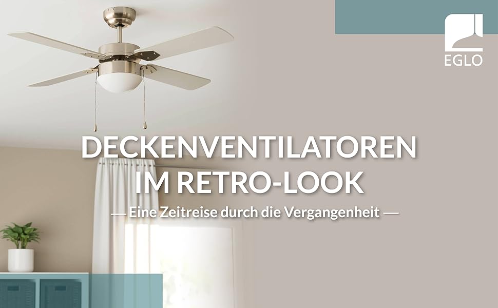 Стеляний вентилятор EGLO CADIZ з 5 лопатями, світлом, ланцюжком, лопаті з МДФ (срібло/дуб), корпус зі сталі (нікель-мат), літньо-зимовий режим, AC двигун, діаметр 106.6 см