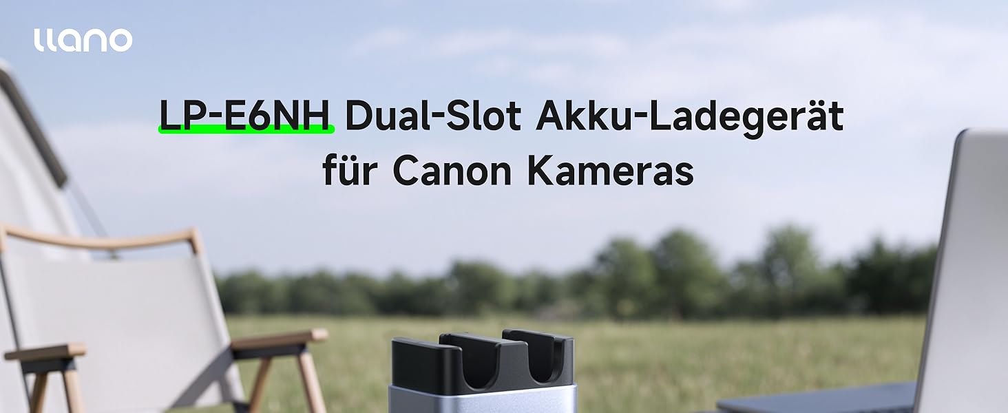 Зарядний пристрій для акумуляторів Canon LP-E6P/LP-E6NH: Dual-Slot, USB-C, LED-дисплей, сумісний з EOS R5/R6/R7 Mark II, 5D/6D/7D Mark II/III/IV, 60D/70D/80D/90D