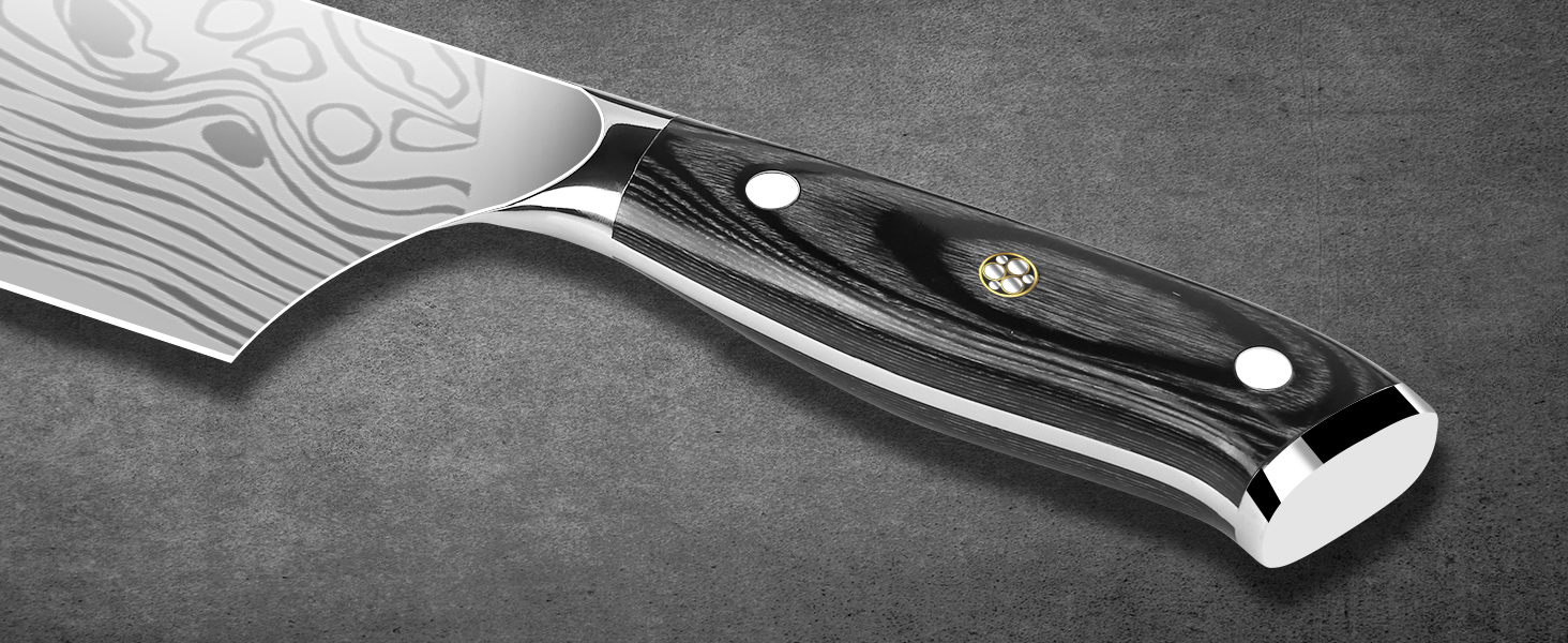 MOSFiATA Кухонний ніж 10 дюймів (25 см) - професійний ніж для м'яса з високоякісної сталі EN1.4116, ідеальний для шеф-кухарів, ніж для кухні, ніж кухаря, з подарунковою упаковкою