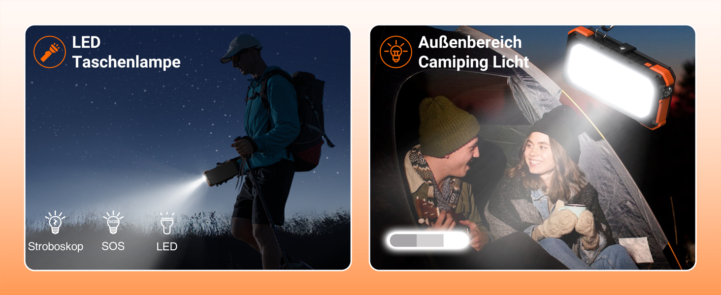 Powerbank BLAVOR 20000mAh з сонячною панеллю, USB-C PD 18W, для зарядки телефону та планшета, Orange