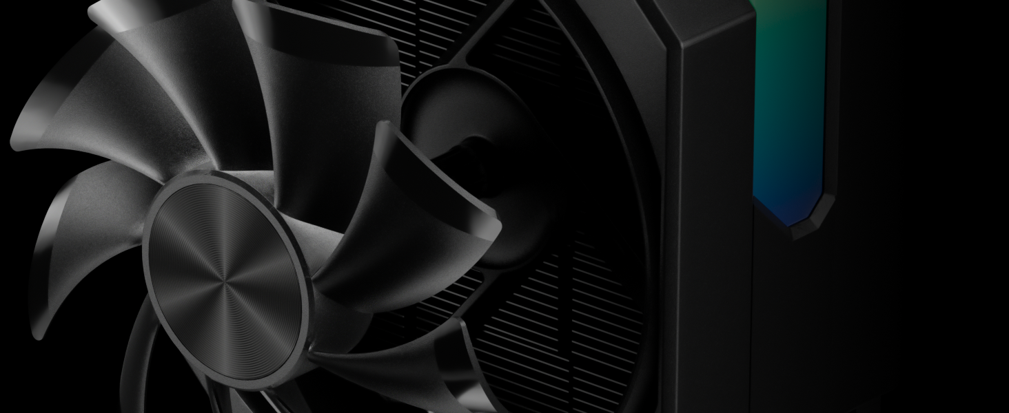 upHere Кулер для CPU з ARGB підсвічуванням, 4 теплові трубки, 120мм вентилятор, сумісний з AMD AM4 AM5/Intel 2011/2066, ПК кулер up1KC4