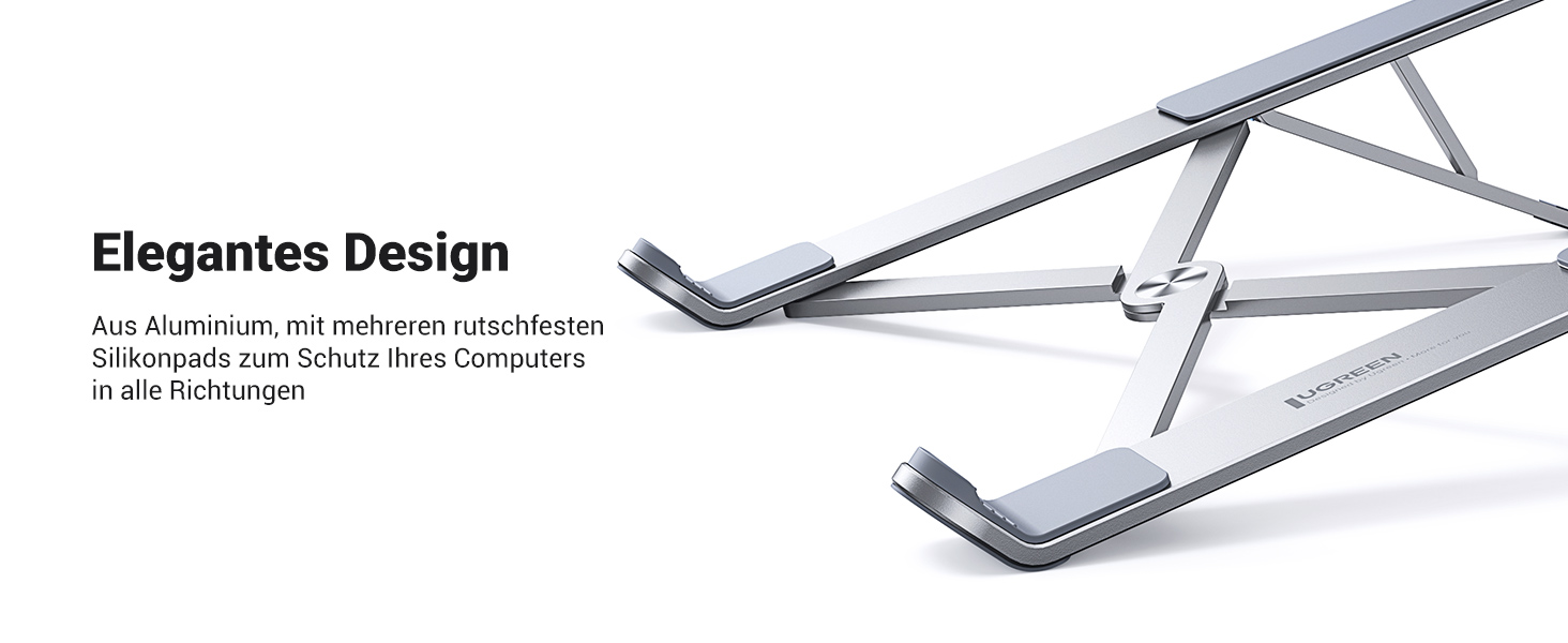 Підставка для ноутбука UGREEN з регулюванням висоти, алюміній, 5 рівнів, вентиляція, ергономічна, до 17.3 дюймів, сумісна з MacBook, Asus, Acer, HP, Dell