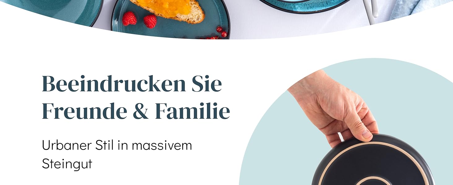 Набір чашок з кераміки Pure Living Ibiza (6 шт.) - Petrol