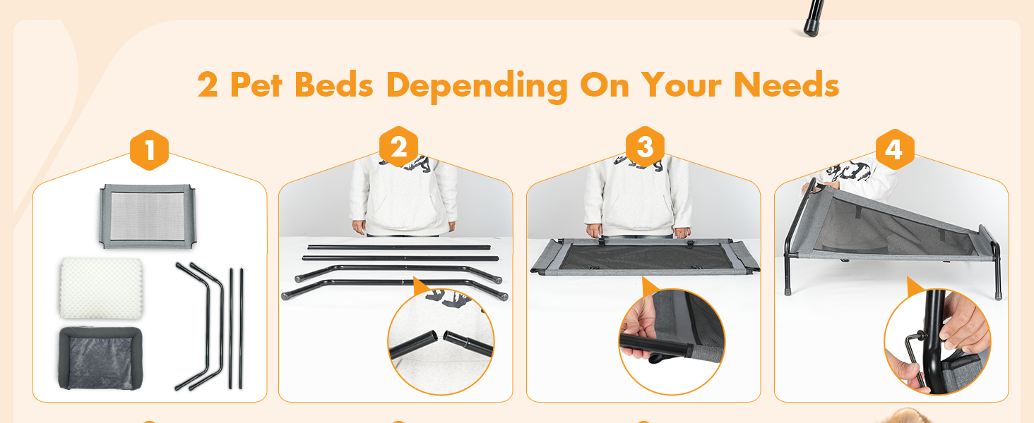 Ортопедичне ліжко для собак середнього розміру, 2-в-1, для собак маленьких та середніх порід, зручне диван-ліжко з піною у формі яйця, можна прати, м'яке, сіре (S)