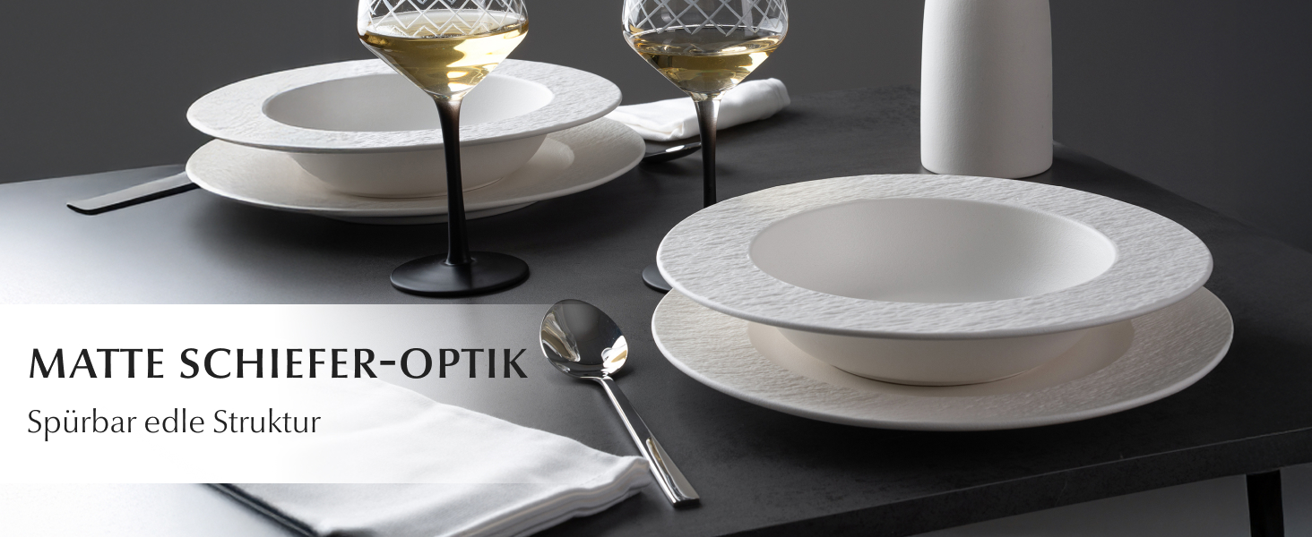 MIAMIO Набір посуду 16 предметів/Сучасний керамічний посуд/Набір посуду на 4 персони - Колекція Oasis (16 шт) (Білий, Набір посуду (20 шт))