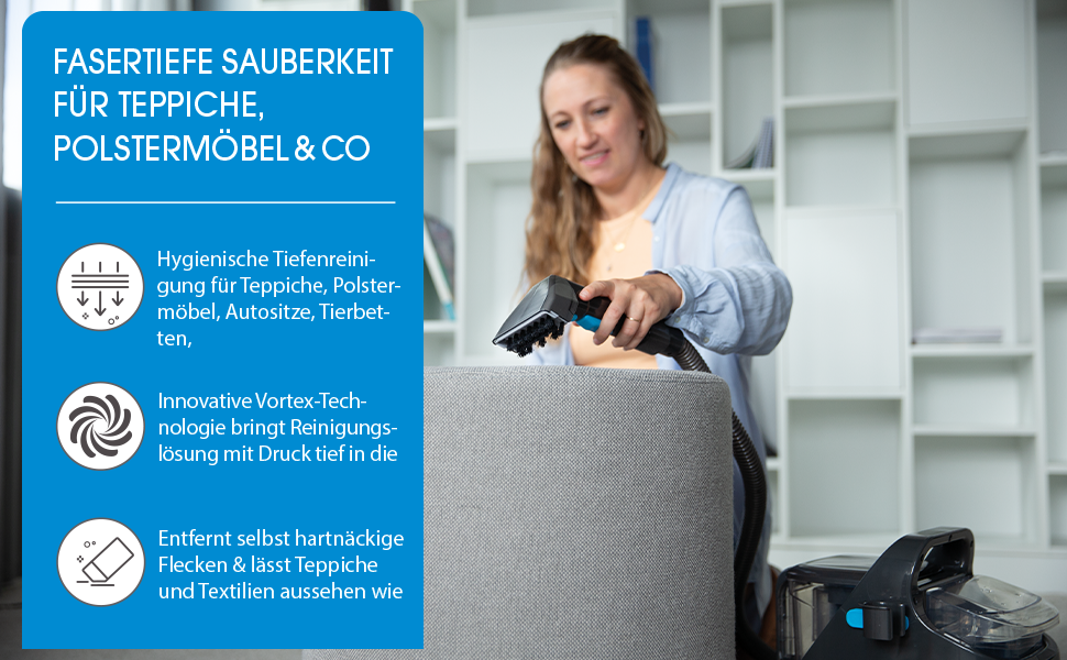 Livington SpotBlast: мийкий пилосос та видалення плям для килимів, диванів, оббивки та авто. Потужний мийний пилосос з насадкою 3-в-1. Видаляє плями від тварин.