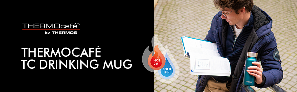 Термокружка THERMOcafé by THERMOS TC, рожеве золото, матова поверхня, 500 мл, нержавіюча сталь, з ізоляцією, для напоїв на винос, не протікає, зберігає тепло 9 годин, холод 18 годин, миється в посудомийній машині, без BPA