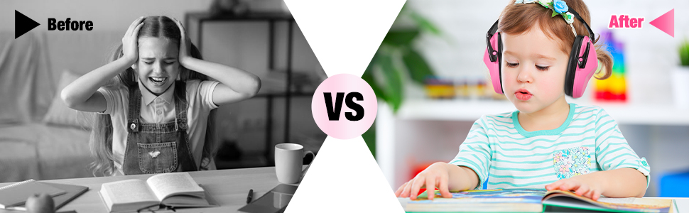 Навушники для захисту від шуму для дітей - комфортні, складні, для школи, аутизму, сну, навчання, ADHD, феєрверків, концертів (1 шт., темно-рожевий)