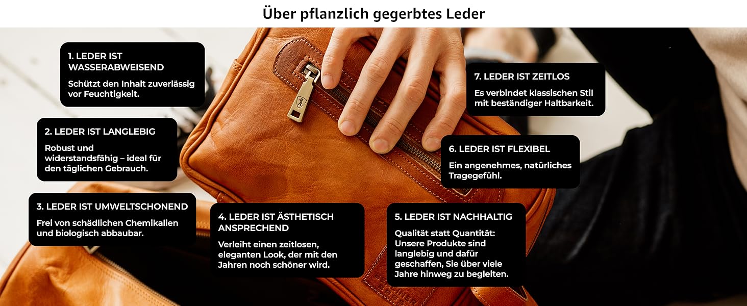 Шкіряна косметичка для подорожей Berliner Bags Vintage Paul, універсальна сумка для аксесуарів (2 відділення), коричнева