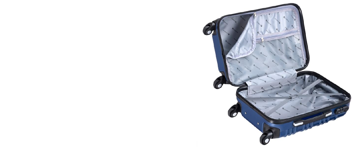 Набір валіз Juskys Hartschale 4 шт. з кодовим замком, тихими колесами 360°, телескопічним ручками, легкий, блакитний колір