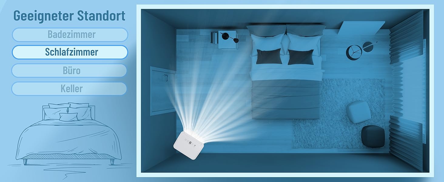 Noaton® DF 4212 - Електричний осушувач повітря 13,2 л/24г, для квартири, підвалу, 45 м²