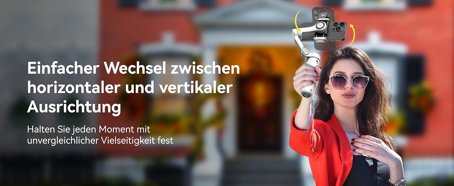 Стабілізатор для iPhone та Android з 3-осьовою стабілізацією та OLED-дисплеєм, 7.8