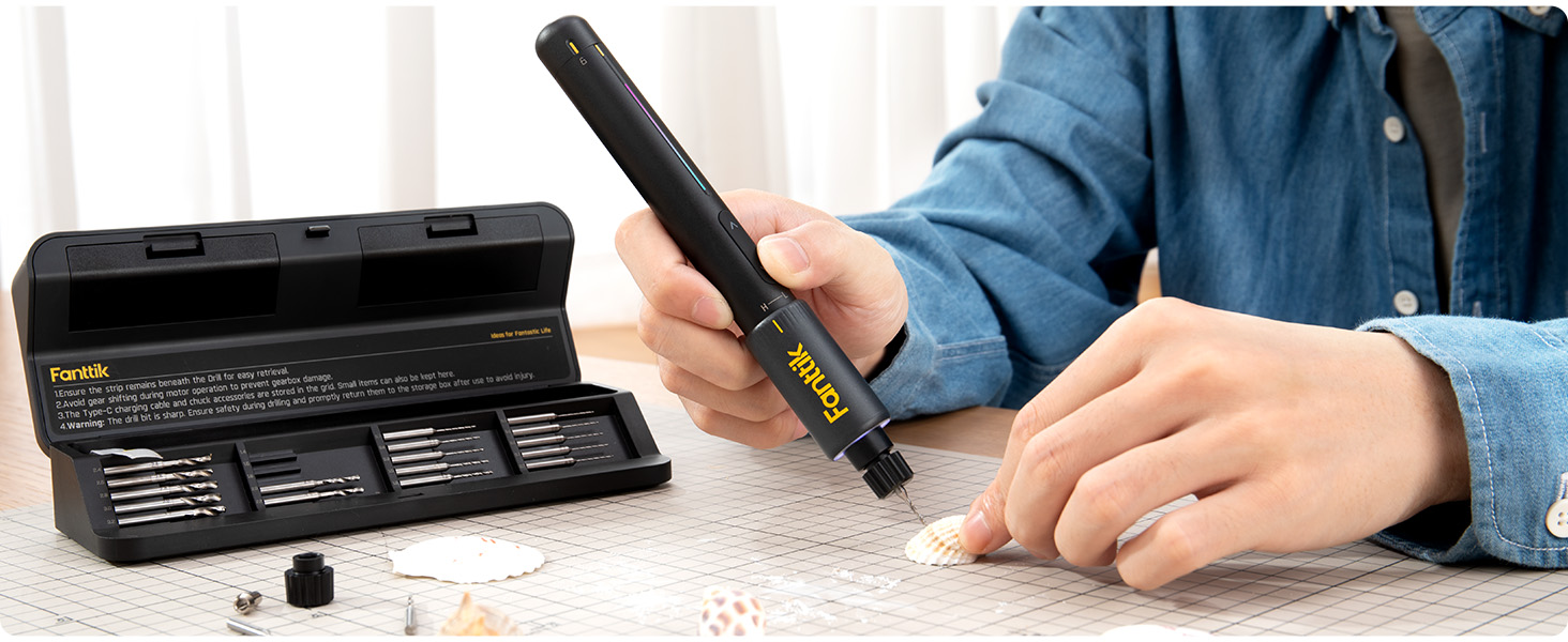 Електричний міні-дрель Fanttik K2 Nano - набір для DIY, 20 свердл, 800 mAh, для корпусу, пластику, смоли, ювелірних виробів