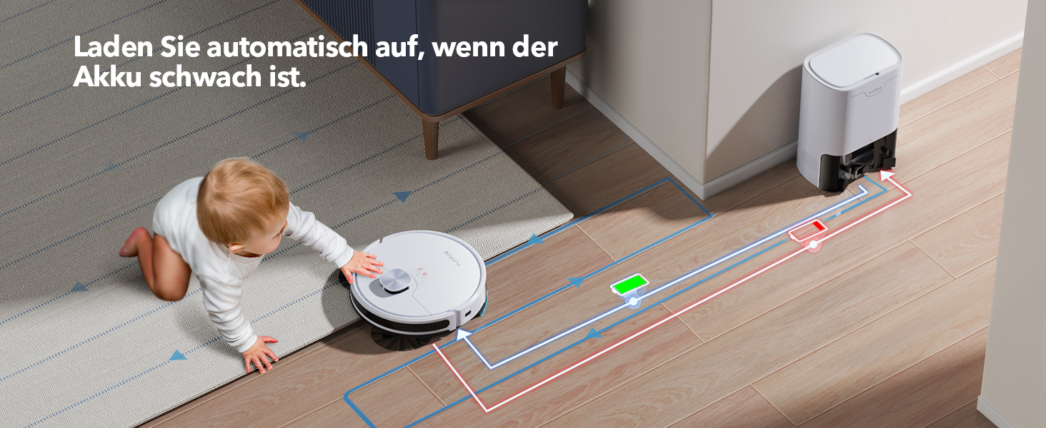 Робот-пилосос HONITURE Q6 SE з вологою тканиною, станція самостійного очищення, потужність 5000Pa, навігація LiDAR, мапірування, керування через додаток, сумісність з Alexa, для шерсті тварин та килимів, час роботи до 200 хвилин, білий