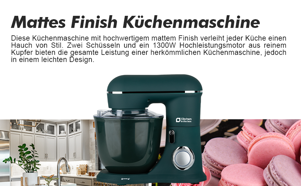 Кухонний комбайн Kitchen in the box: 4.5L та 5L, 1300W, 10+ швидкостей, з набором насадок (крюк, вінчик, гак)