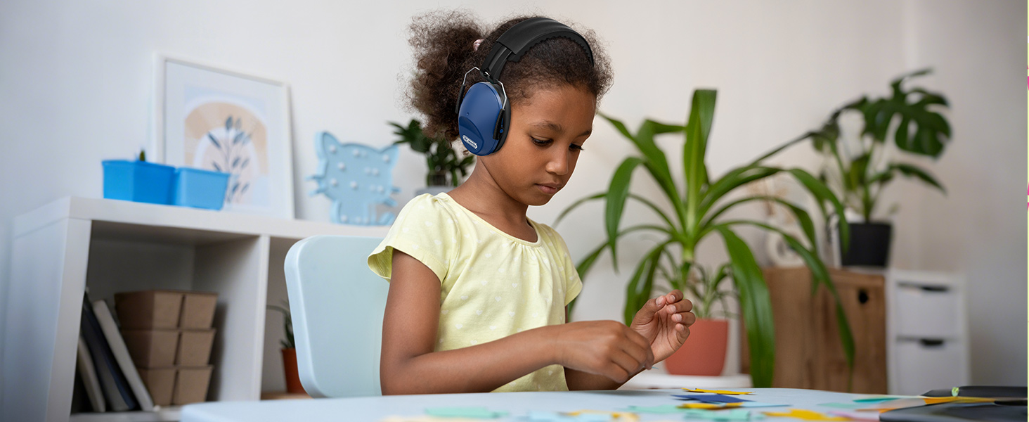 Навушники для захисту від шуму Dr.meter для дітей, блакитні. Ідеально підходять для дітей з аутизмом, для повсякденного використання, спорту та заходів.