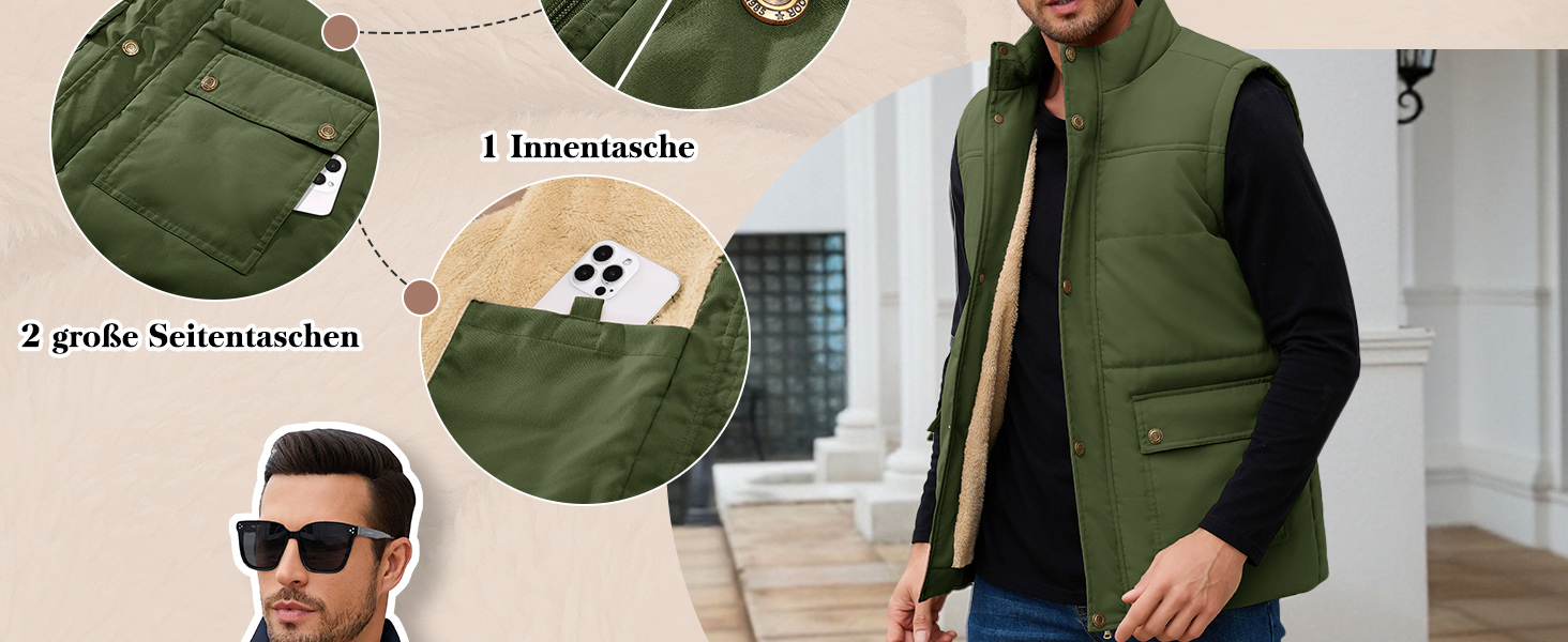 Чоловіча зимова жилетка Xnova з термопідкладкою Sherpa: тепла флісова жилетка, без рукавів, для полювання, роботи та активного відпочинку. Чорний колір, розмір M