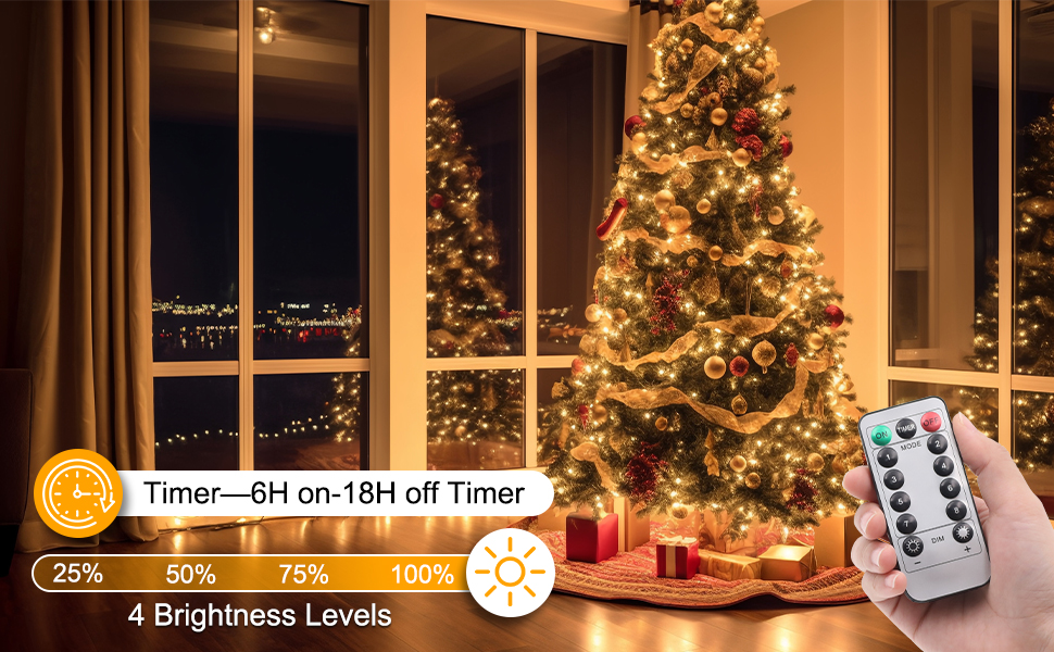 Гірлянда святкова на 10 метрів, 100 LED, з пультом, водонепроникна, 8 режимів. Ідеальна для декорування саду, тераси, балкону та святкових вечірок.