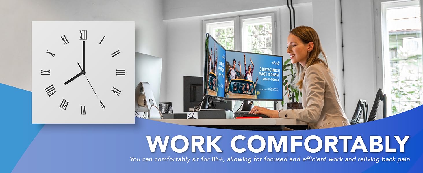 Подушка для сидіння в авто з Memory Foam для спини та куприка, шкіряна, 4D сітка, темно-сіра