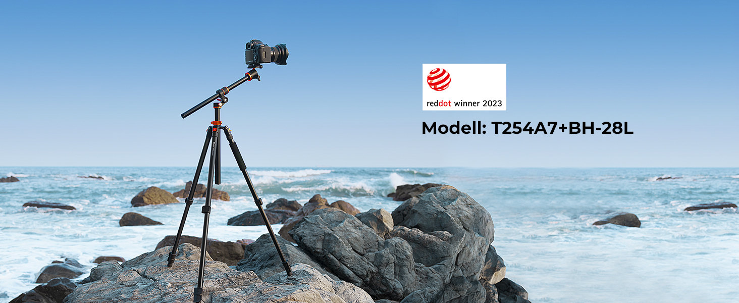 Штатив K&F Concept T254A7+BH-28L для камери, 230 см, з кульковою головкою, 10 кг, для зовнішньої та внутрішньої зйомки