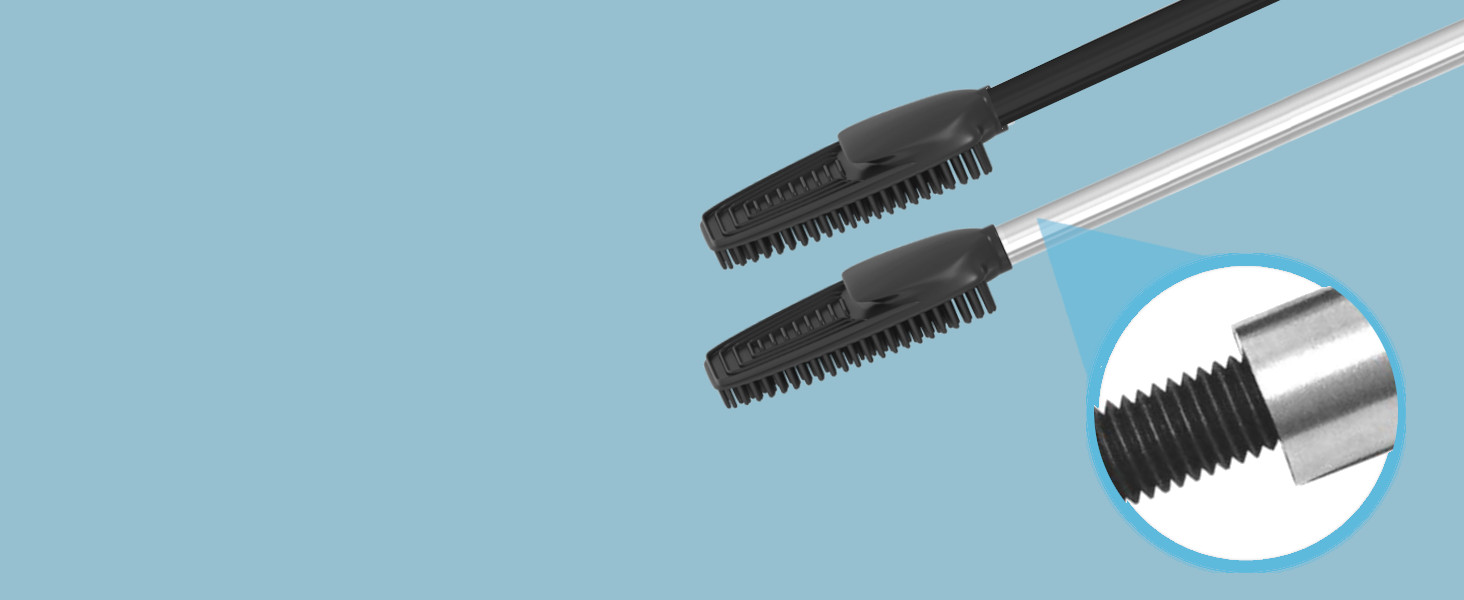 Силіконова щітка для унітазу 3-в-1 з тримачем та кріпленням на стіну, довга ручка з нержавіючої сталі, гігієнічна з ламелями та скребком - набір для ванної кімнати та гостьового туалету, нержавіюча сталь, срібло