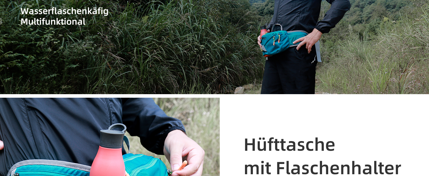 Спортивна поясна сумка для собак: бігова, туристична, велосипедна. Для чоловіків та жінок. Об'ємна, темно-синя