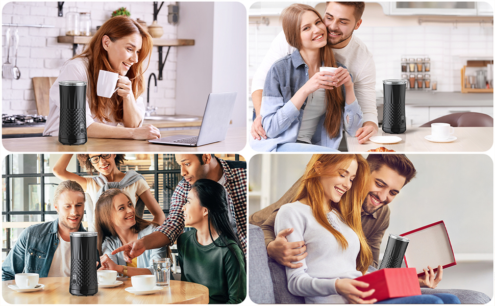 Електричний спінювач молока HAPPHOOH 4-в-1, 240 мл, чорний, з автоматичним відключенням та антипригарним покриттям