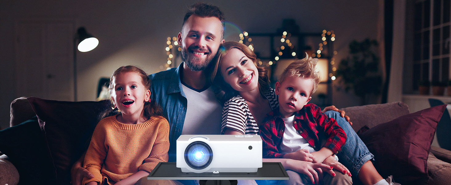 HOPVISION Beamer: Міні проектор Full HD 1080P з Bluetooth 5.1, 9500 Lumens, 4K підтримка, для дому та вулиці. Сумісний зі смартфоном, HDMI, USB, Pad, Fire Stick, PS5