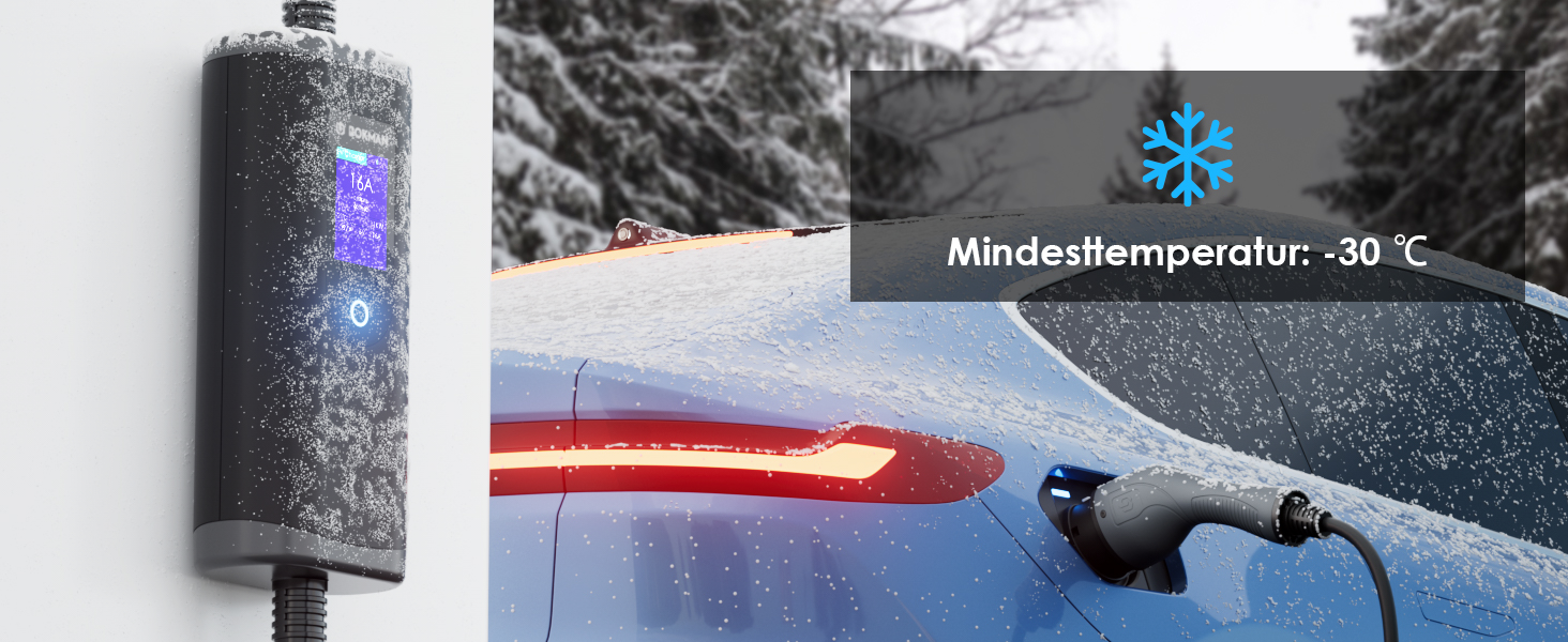 Кабель для зарядки електромобілів Bokman Typ 2 з CEE роз'ємом, 5 метрів, 6-16A, 11kW, 3-фазний, IP65 вологостійкий, портативний зарядний пристрій для електромобілів, мобільна зарядка, станція зарядки, IEC 62196-2, з сумкою та мікрофіброю