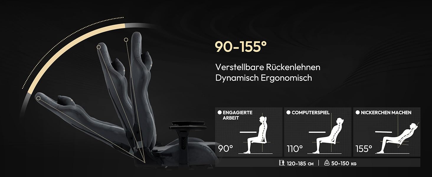 Ігровий крісло Dowinx з мікрофібри: дихаючий, ергономічний, з підніжкою (світло-сірий)