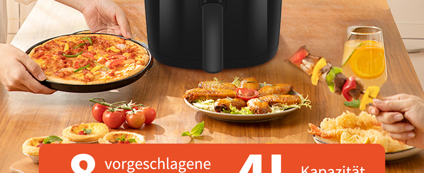 Фритюрниця Aigostar 4L Hayden Alpha, чорна, 1500 Вт, для здорового харчування