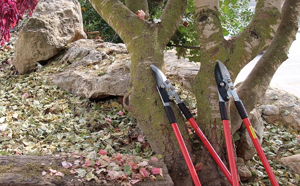 Секатор для свіжої деревини TABOR TOOLS GL18E, 50 см, діаметр зрізу до 25 мм, антипригарні леза, ергономічна ручка