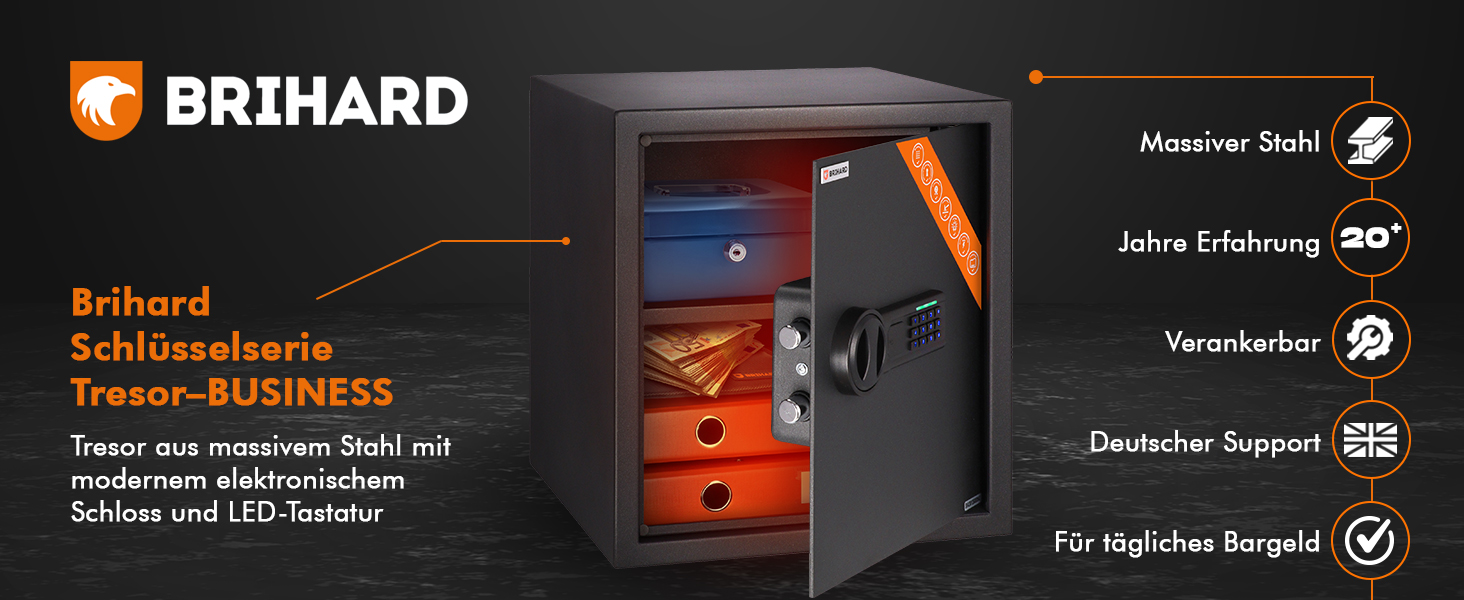 Сейф цифровий LCD для дому та офісу сталевий 20л (25x35x25 см) з вогнестійкою кишенею для документів, грошей та цінностей