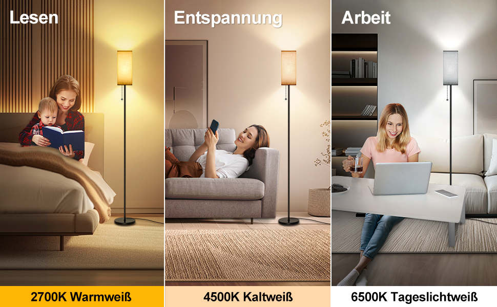 Світлодіодна торшерна лампа RGBWC Wi-Fi 9W E27 Smart для вітальні з димуванням, керуванням через додаток, Alexa & Google Assistant, DIY-режими та таймер