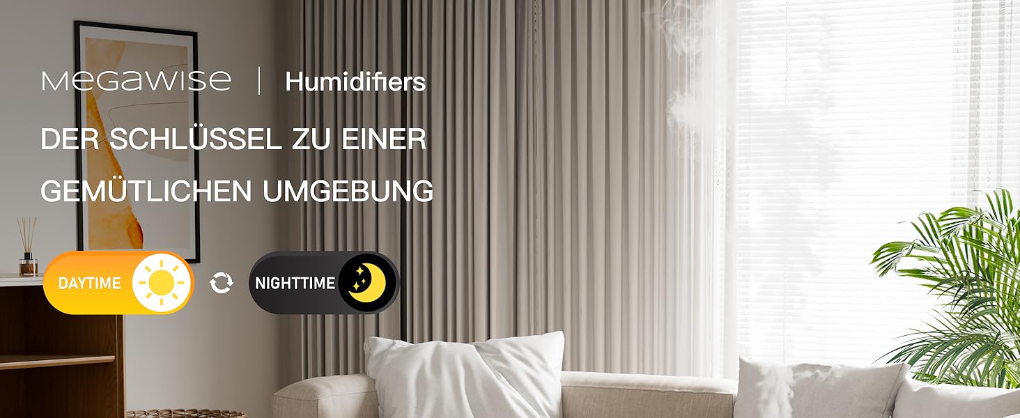 Зволожувач повітря H1-XIT 2 шт. 2L, без витоку, для дитячої кімнати, спальні, вітальні, білий + білий