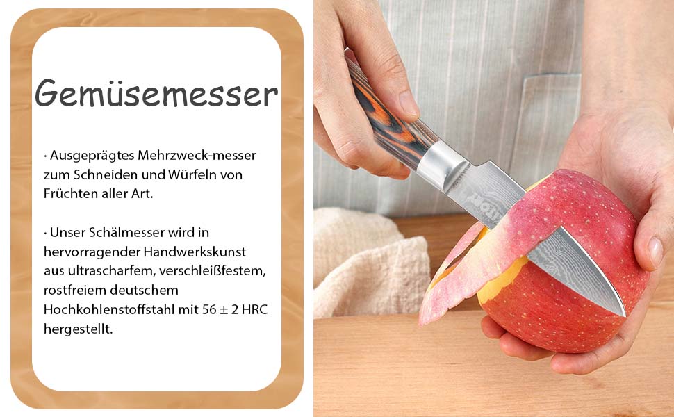 Японський кухонний ніж Kiritsuke Kochmesser 20 см, професійний шеф-ніж з нержавіючої сталі, захист леза, ручка з паккавуда, серія FLAMINGO