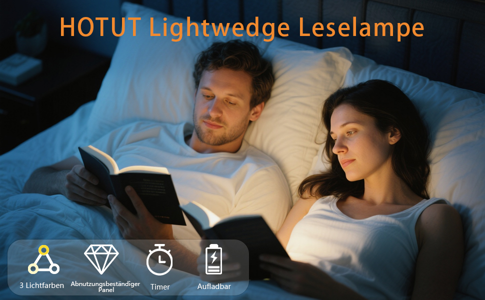 Світлодіодна плоска лампа для читання книг HOTUT Lightwedge, портативна LED-підсвітка сторінок для ліжка з захистом очей, рожева