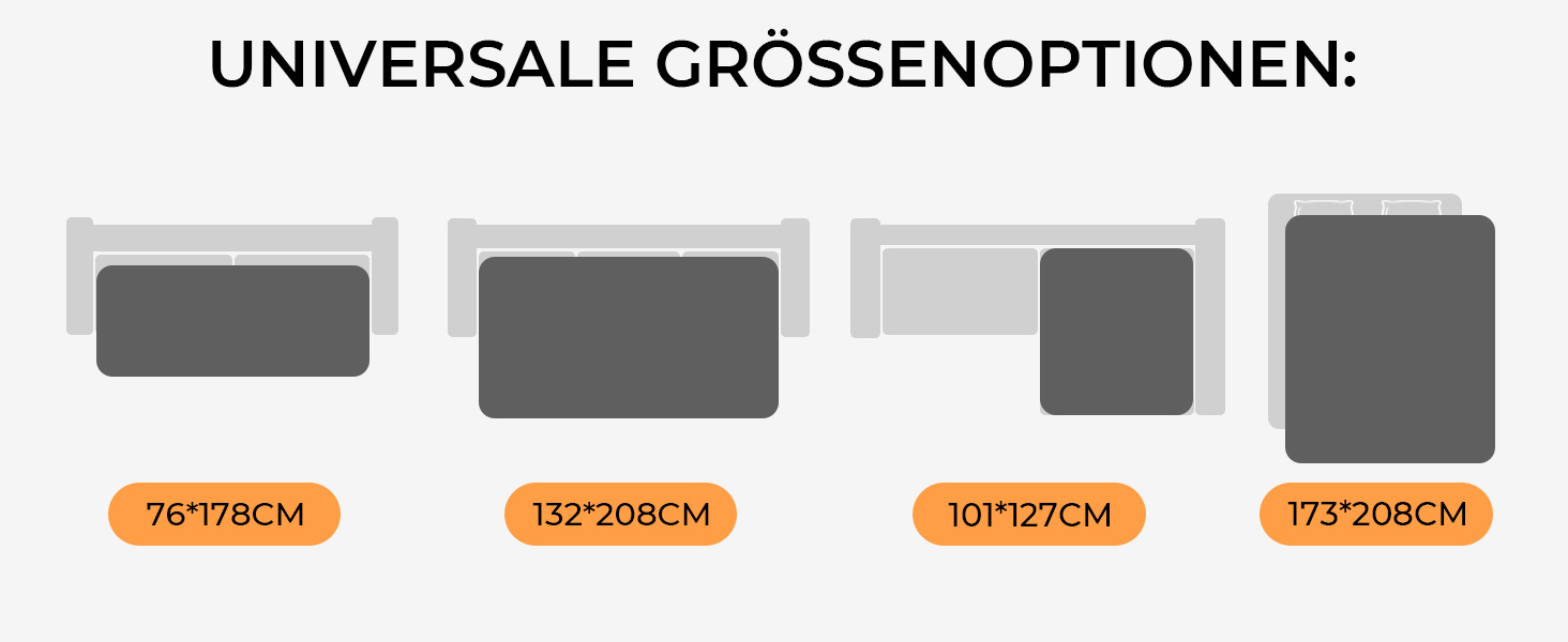 Водонепроникний килимок для собак Luciphia 76x178 см (світло-сірий) з протиковзкими точками для захисту дивану, ліжка та авто
