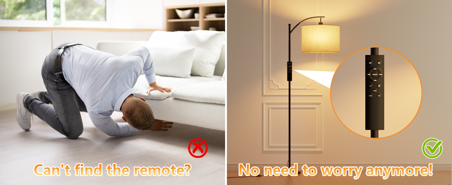 Стійка лампа для вітальні з пультом керування, 3 колірні температури, сумісна з LED, чорного кольору, з димуванням, з кнопкою на ніжці, для спальні, читання, офісу, з лампочкою в комплекті