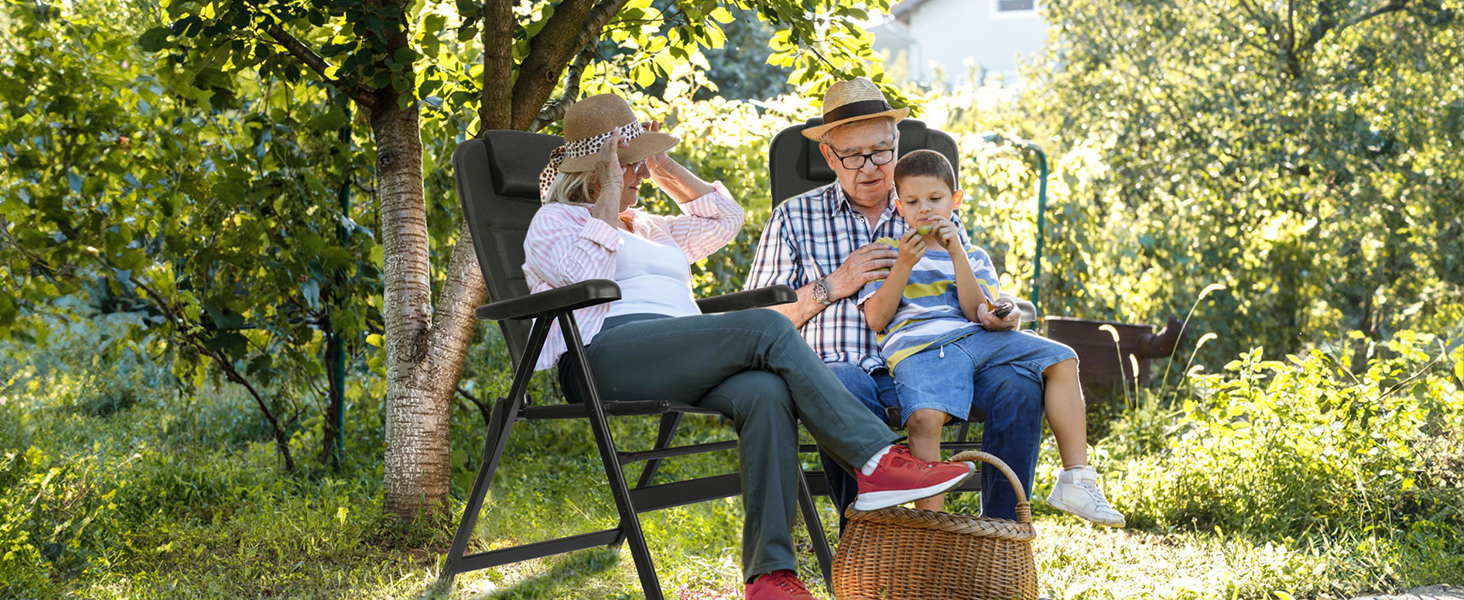 Крісло для кемпінгу Homecall складне, 150 кг, для саду, балкону, риболовлі, чорне, з регульованою спинкою та підлокітниками