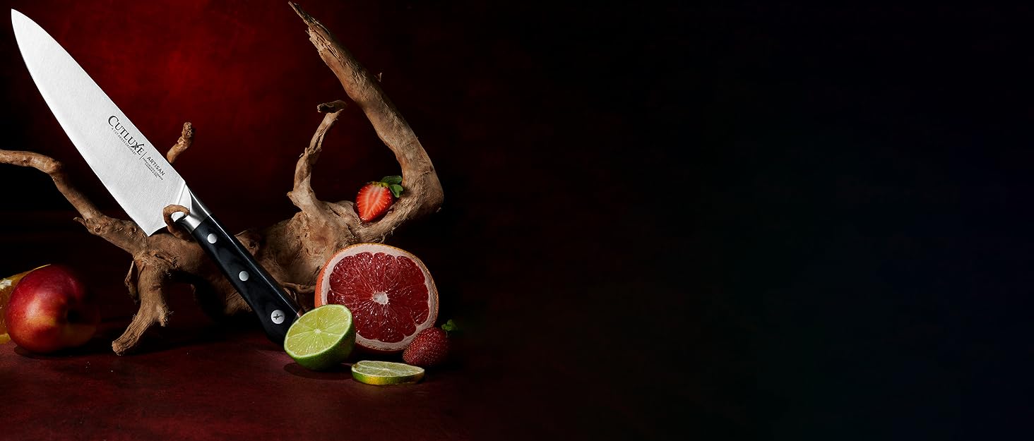 Ніж кухарський Cutluxe 20 см – кухонний ніж з німецької сталі, серія Artisan