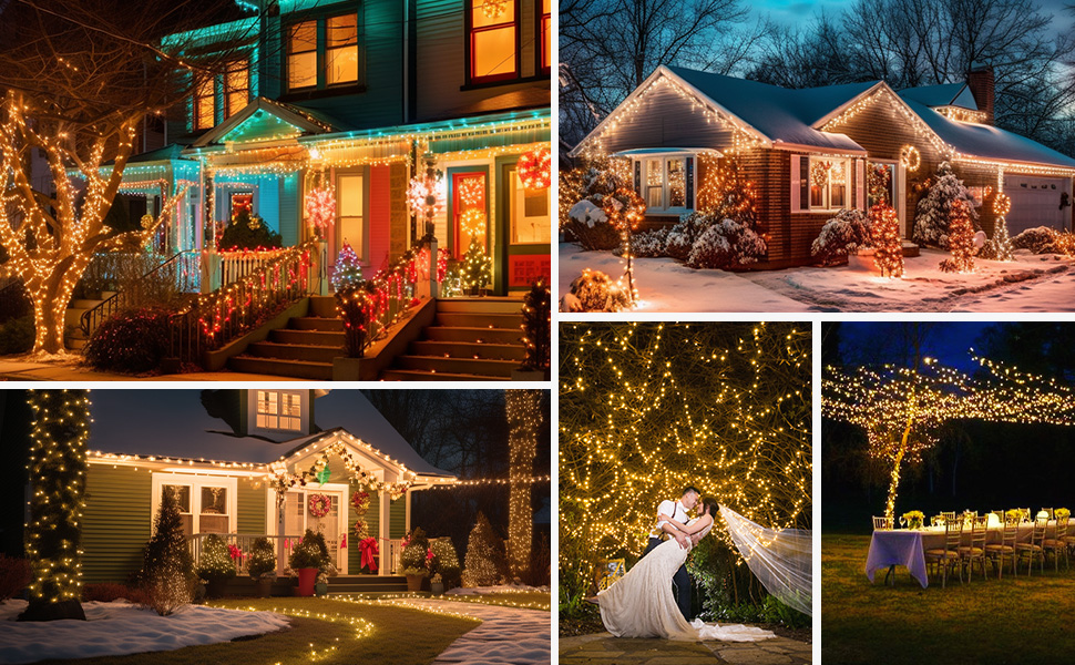 Сонячна гірлянда для декору саду та тераси BTfarm, 2 шт. по 15 метрів, 150 LED, IP65, теплий білий