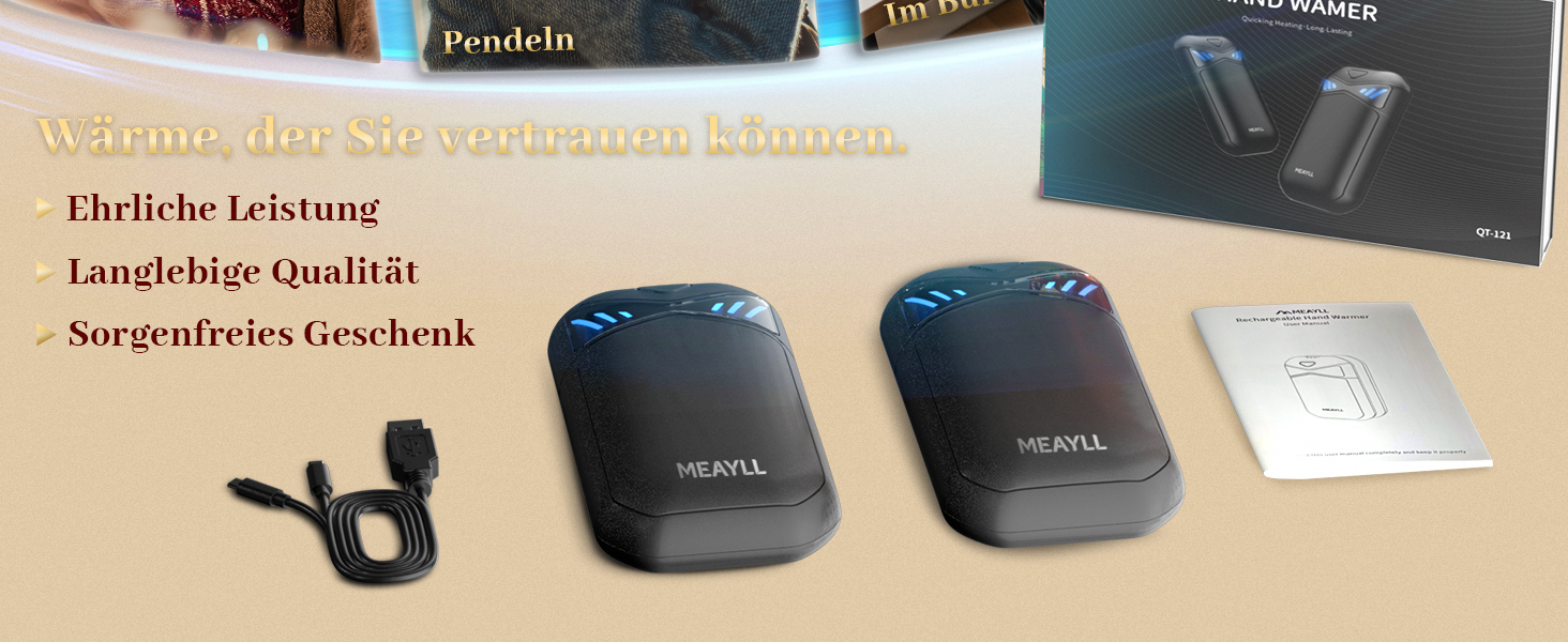 Електричні грілки для рук, 2 шт. з LED-дисплеєм та акумулятором 6000mAh, 3 режими нагріву, для активного відпочинку та зими, подарунок для жінок та чоловіків, чорний